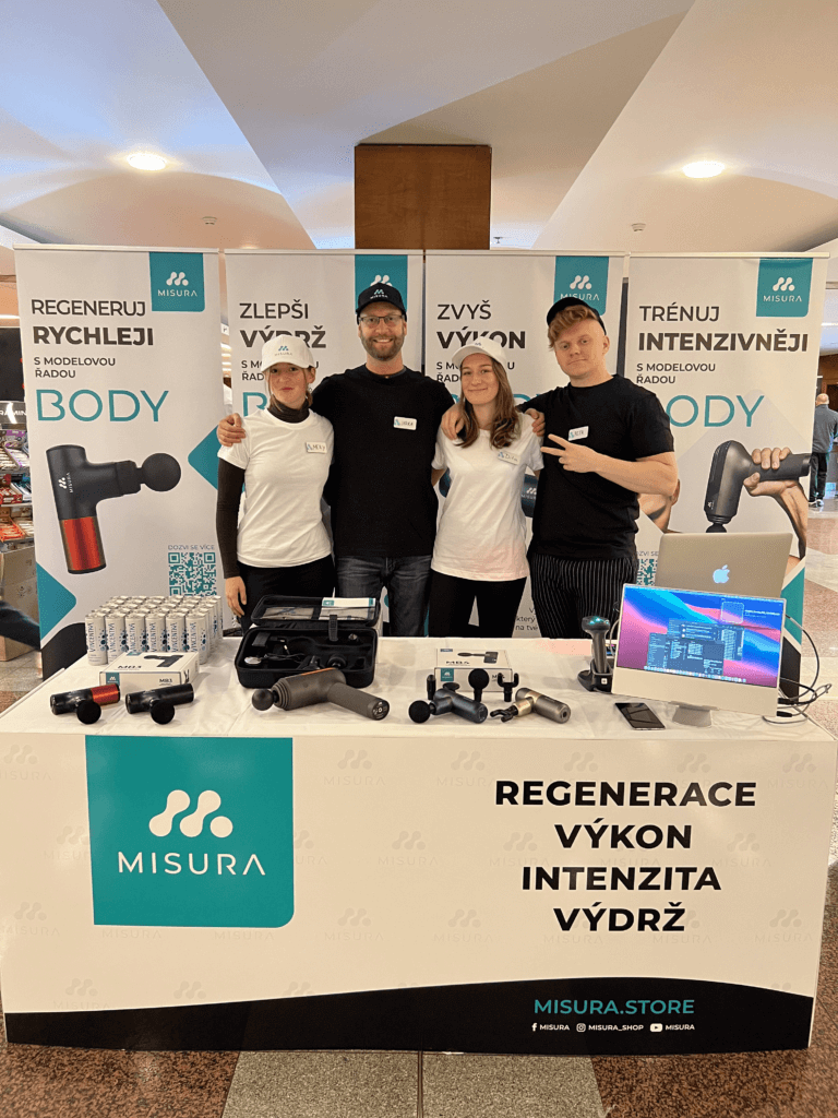 introducing products at a fitness event