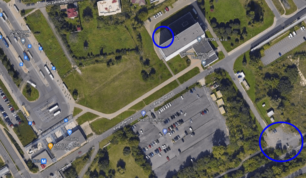 Individual parking lots at the Triton IT office