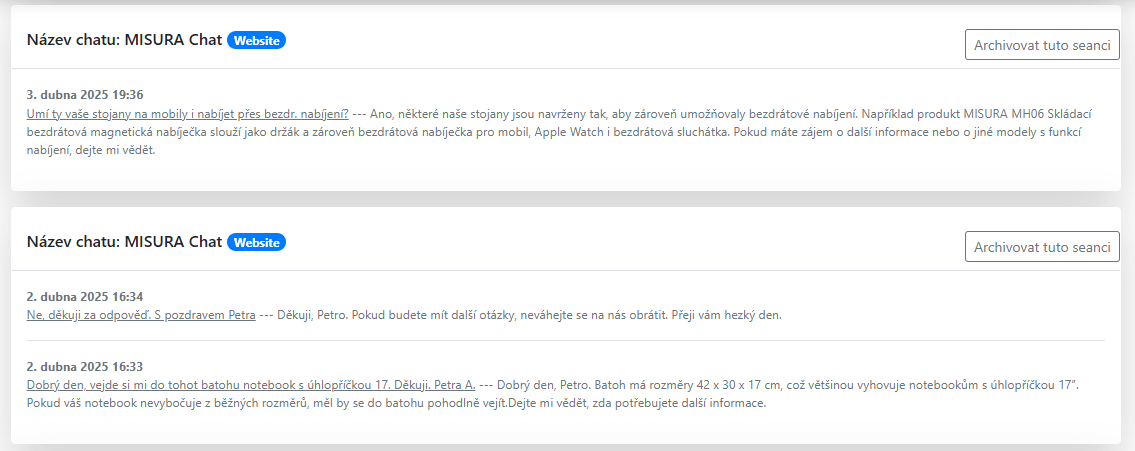 dotazy pro chatbota