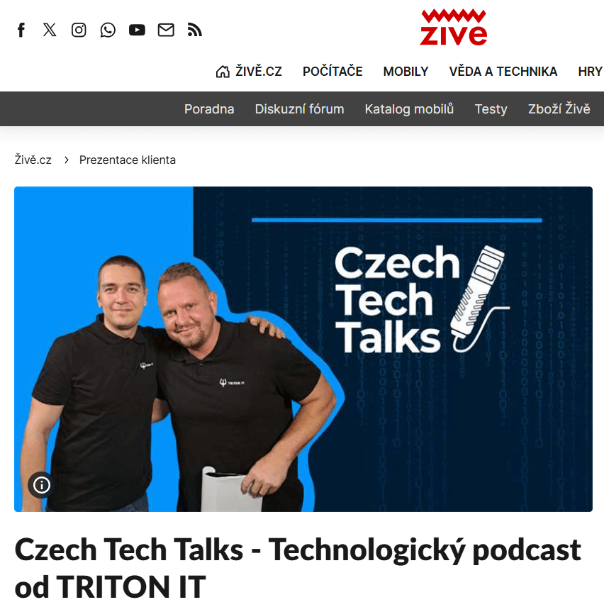 Czech Tech Talks v Živě.cz